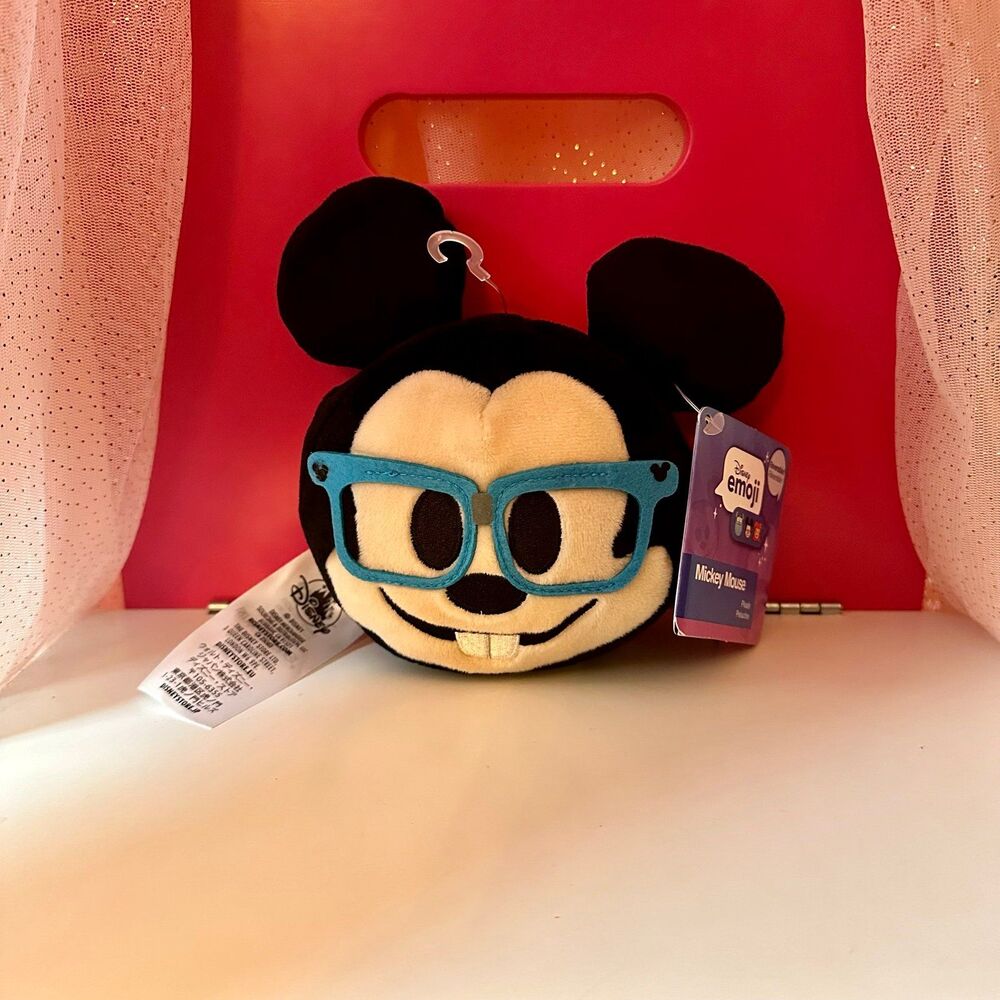 New Disney 2 Sided Mickey Mouse Emoji 6 inch Plush with Tag